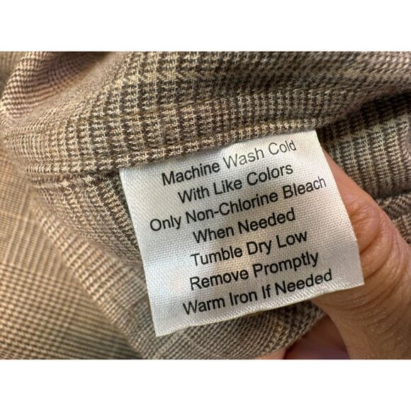 Jos. A. Bank Reserve Mens Tailored Fit Plaid Button-Down Shirt L Brown - Picture 3 of 10